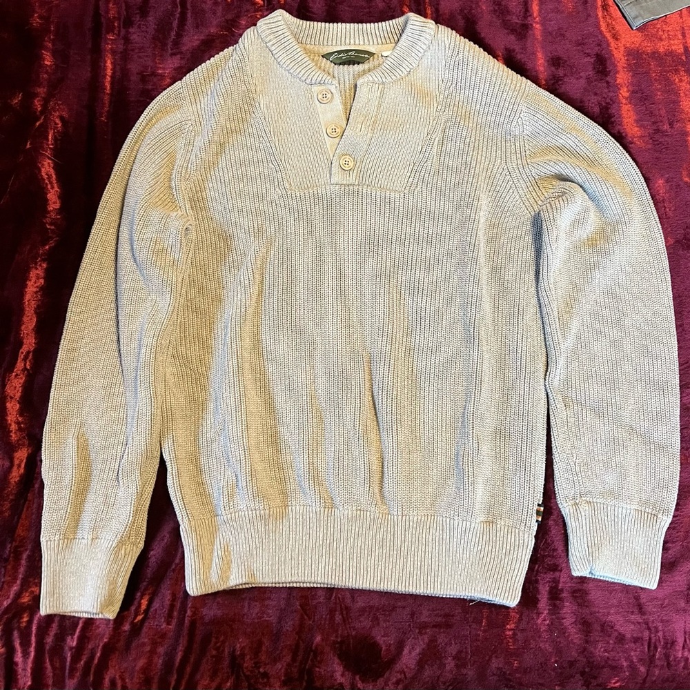 Eddie Bauer Tan Sweater! XL Barley worn